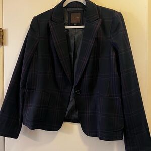 The Limited Women's Navy Plaid Blazer
